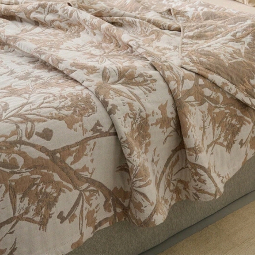Soft Blanket Trees Branches Nature 100% Cotton Bed Cover 4 Layers Gauze